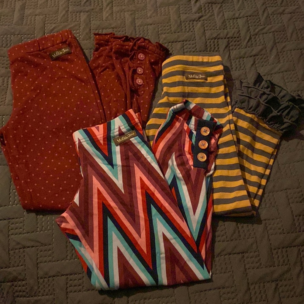 Matilda Jane leggings 3 pair lot Girls size 6